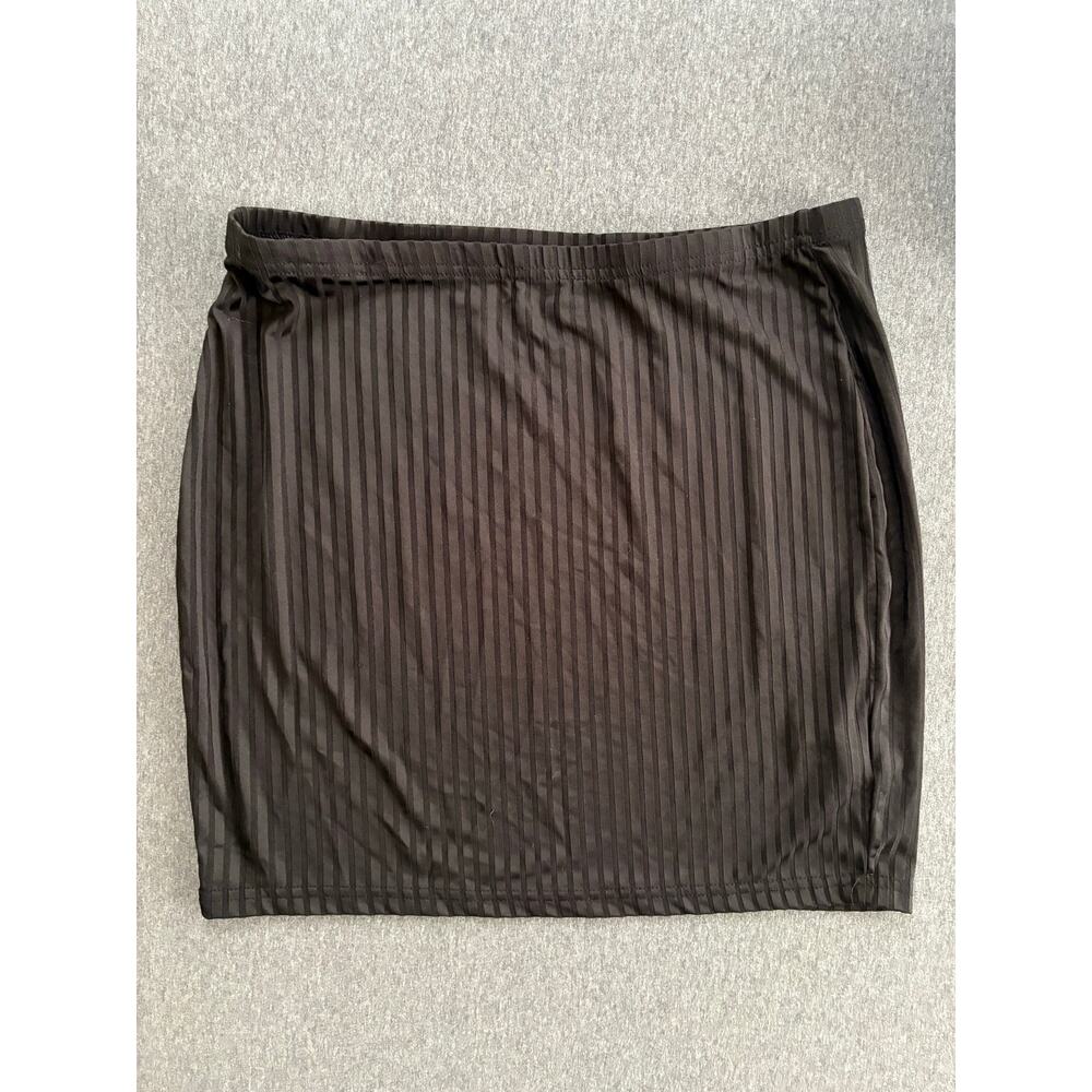 SHEIN Curve | Women's Solid Ribbed Mini Skirt | 0XL